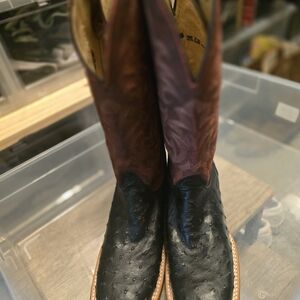 Womens Justin Boots Black Ostrich